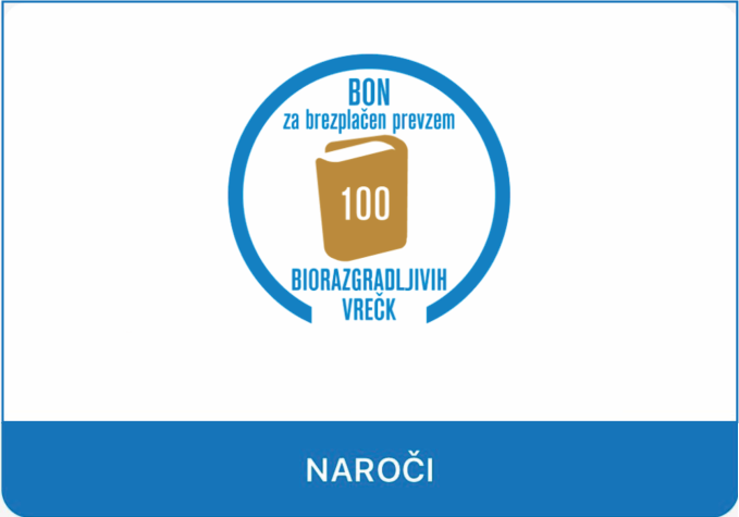 komunalni bon za brezplačen prevzem 100 biološkorazgradljivih vrečk